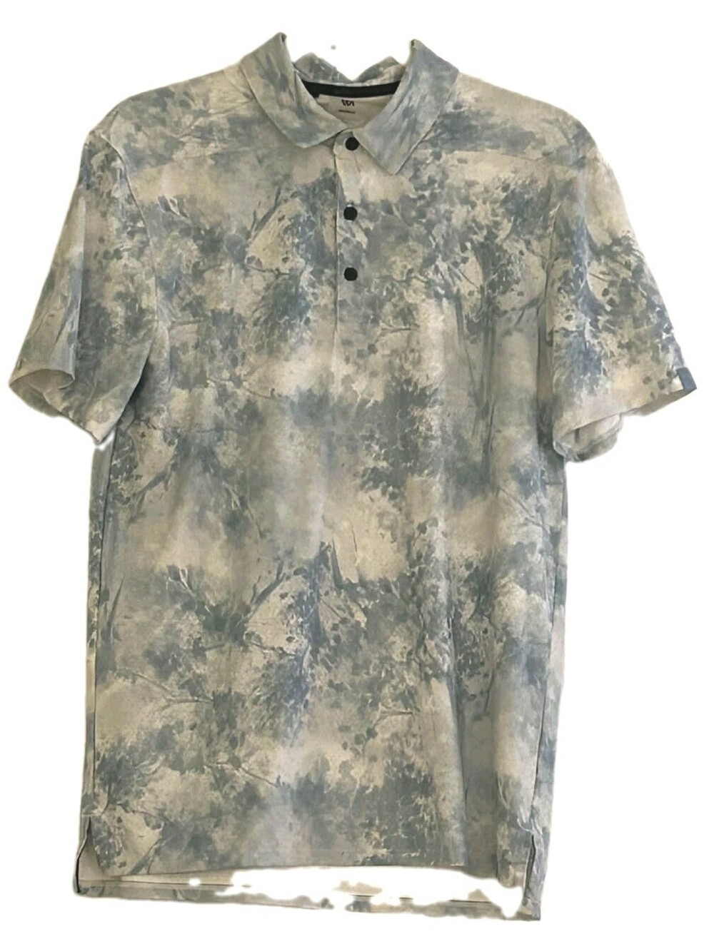 VRST Men's Floral Mesh Print Golf Polo Shirt Quiet Shade Grey Shrt Sleeve Size S